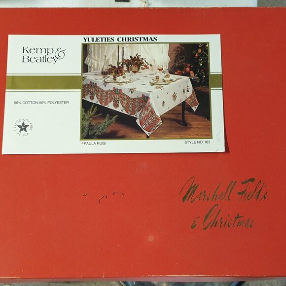 Kemp & Beatley Yuleties Christmas tablecloth Style no. 183 made in America - Picture 3 of 8